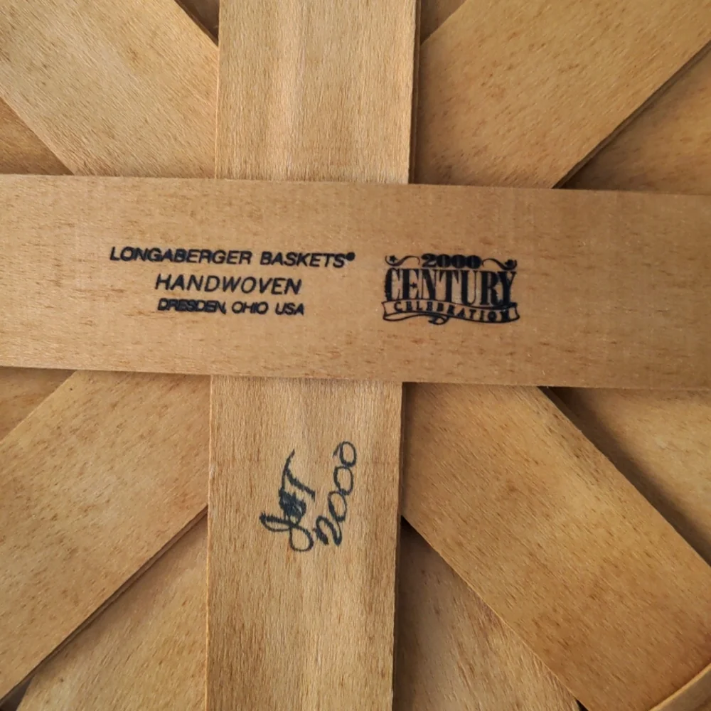 Longaberger Round Basket Century Celebration 2000 Without Handle USA Y2K